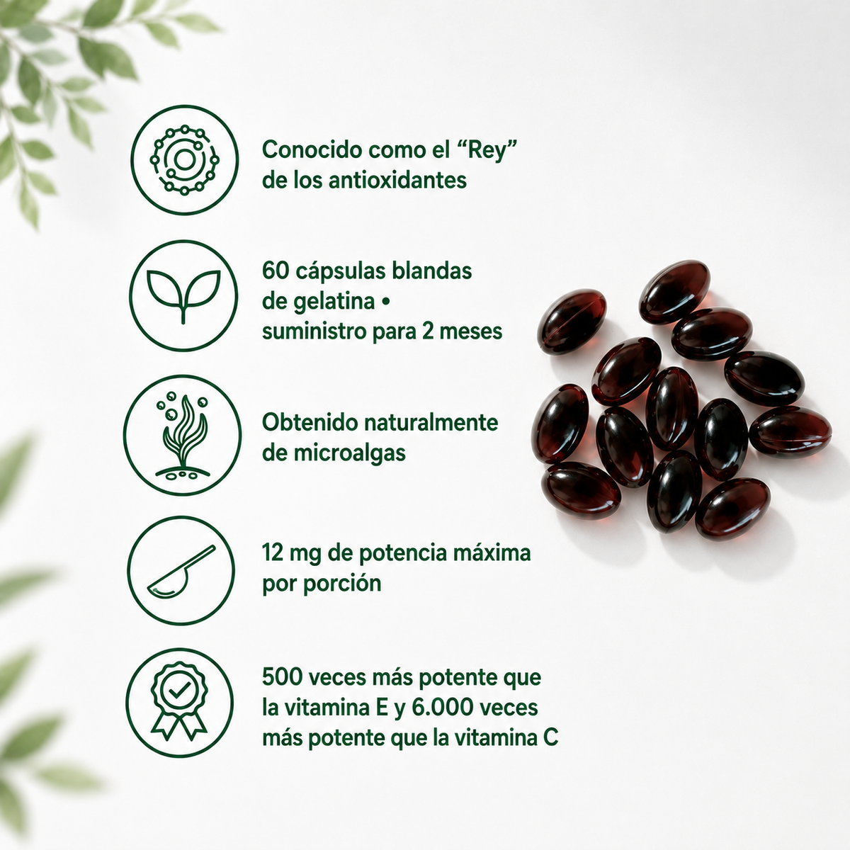 Astaxantina Microingredients 60 Capsulas